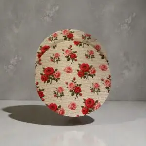 Capa para sousplat em MDF tecido 100% algodão | Estampa Rosas