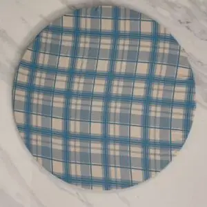 Capa para sousplat em MDF tecido 100% algodão | Estampa Xadrez Azul