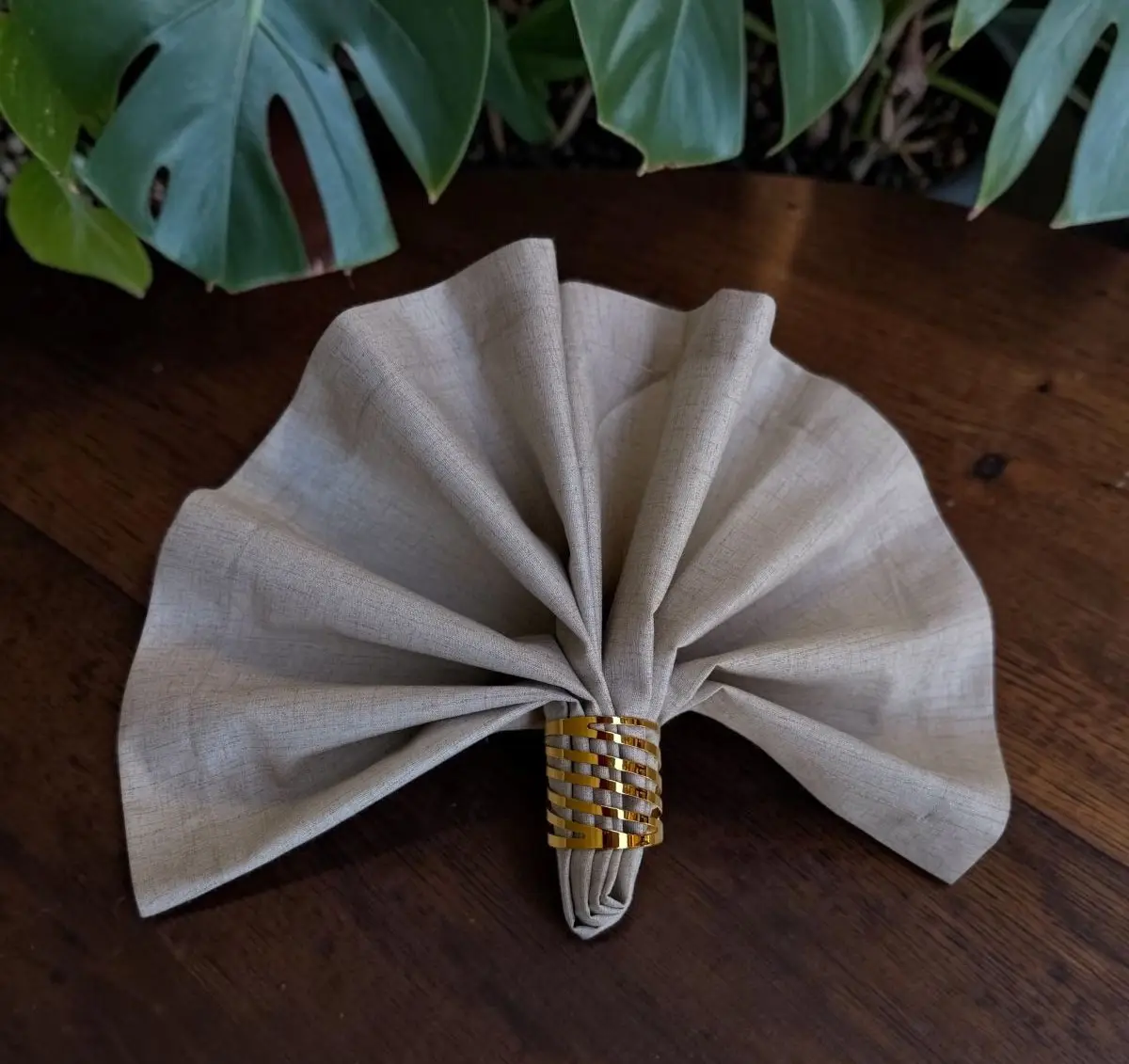 Guardanapo de Tecido 100% Algodão - 42 x 42 Cm - Cor Linho - Imagem 2