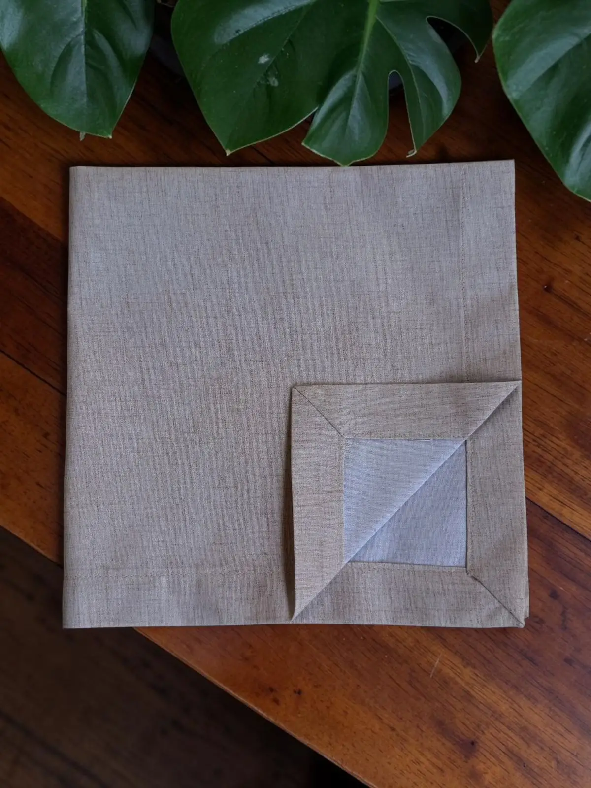 Guardanapo de Tecido 100% Algodão - 42 x 42 Cm - Cor Linho