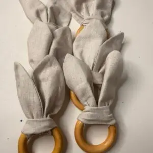 Porta guardanapo orelha de coelho Páscoa | Argola com tecido linho | Mesa posta temática